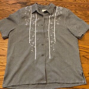 Koret petites button down embroidered shirt size L